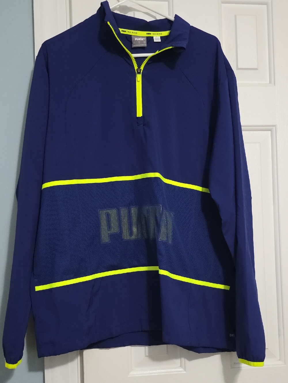 Puma Navy Blue Pullover with Neon Yellow Trim